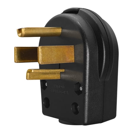 Strhowill Right Angle Nema 14-30P 30A 250V AC Plug,3 Pole 3 Wire Grounding Straight Blade Plug for Dryer and Ranges,Black.