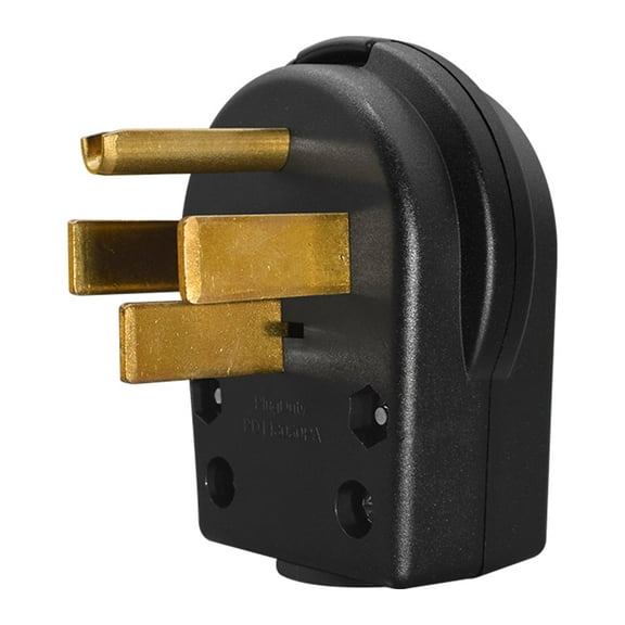 Strhowill Right Angle Nema 14-50P 50A 125V-250V AC Plug,3 Pole 3 Wire Grounding Straight Blade Plug for Dyer and Ranges,Black.