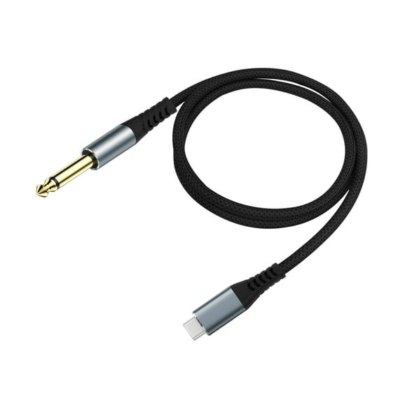 Strhowill USB-C to 6.35mm (1/4 Inch) Guitar Cable,Type-C to TS Mono Audio Cable for Bass,Electric Piano,Recording-Compatible with Smartphone,Computer,Tablet-3.3ft/1m