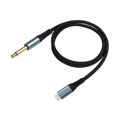 Strhowill USB-C to 6.35mm (1/4 Inch) Guitar Cable,Type-C to TS Mono Audio Cable for Bass,Electric Piano,Recording-Compatible with Smartphone,Computer,Tablet-6.5ft/2m