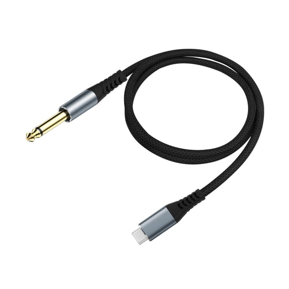 Strhowill USB-C to 6.35mm (1/4 Inch) Guitar Cable,Type-C to TS Mono Audio Cable for Bass,Electric Piano,Recording-Compatible with Smartphone,Computer,Tablet-6.5ft/2m