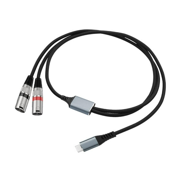 Strhowill USB-C to 2 XLR Male Cable,3.3ft/1M Balanced Audio Cable with Red/Black Rings-for Professional Audio Equipment,Mixers,PA Systems