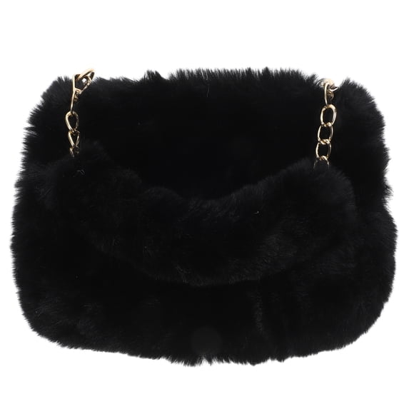 Stri 1 Pc Plush Chain Shoulder Bag Versatile Handbag Comfortable Cross Body Bag
