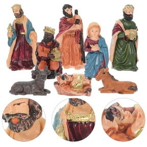 1 Set Christmas Nativity Scene Figures, Manger Figurines with Jesus, Holiday Decoration Props for Christmas Display