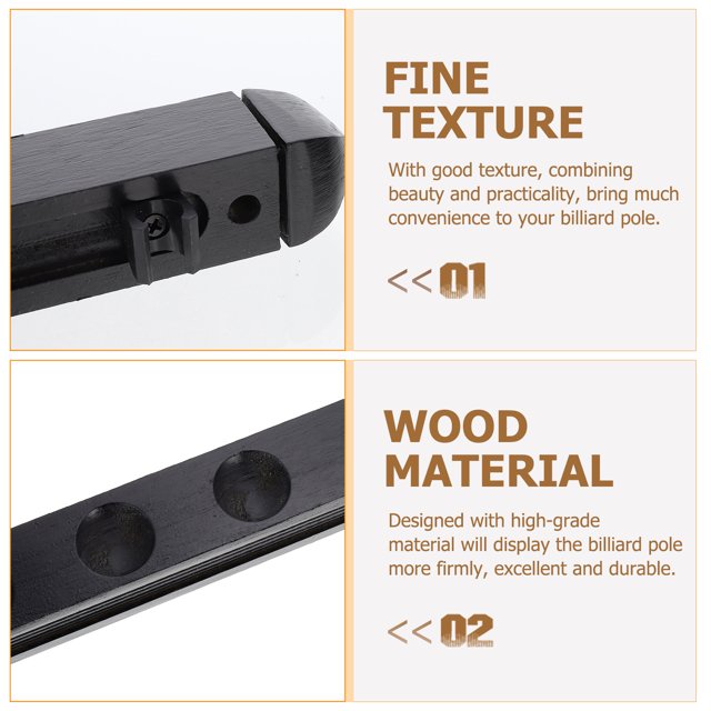 Stri 1 Set Wall Billiard Rod Rack Pool Cue Holder Multihole Billiards