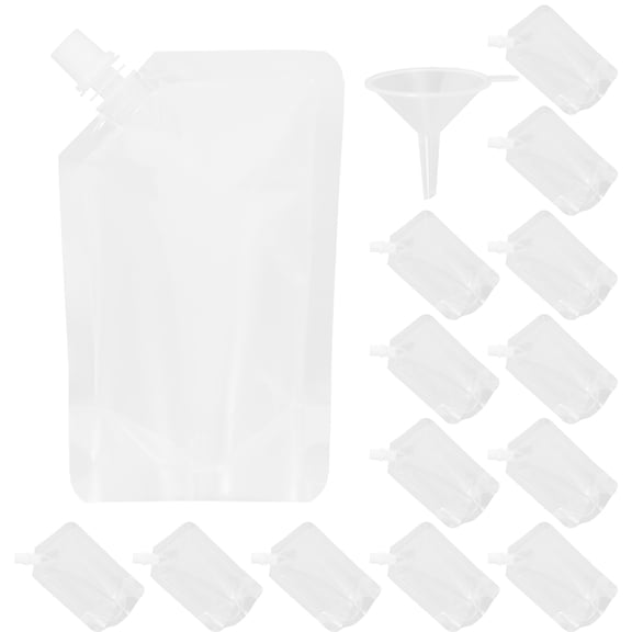 Stri 1 Set of Disposable Liquid Beverage Bags Plastic Spout Juice Beverage Pouches for Party