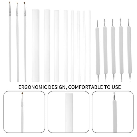 OUNONA 1 Set Mandala Dotting Tools for Artists White Transparent Acrylic Double-Ended Pen