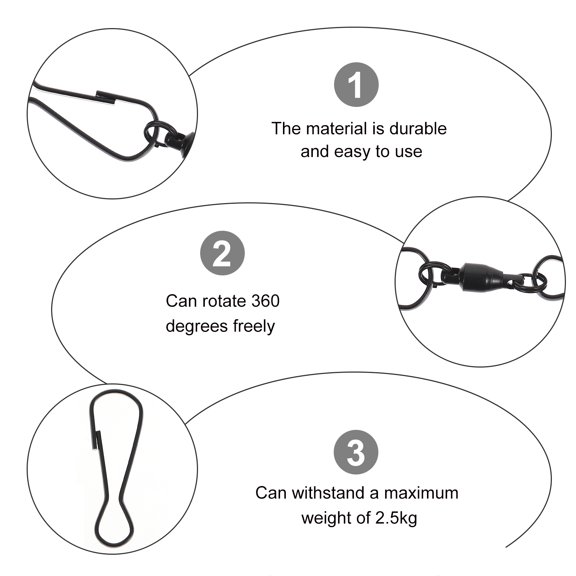 Stri 10Pcs Windsock Clips Dual Swivel Hooks 360 Rotatable Hanger Suspension Hooks