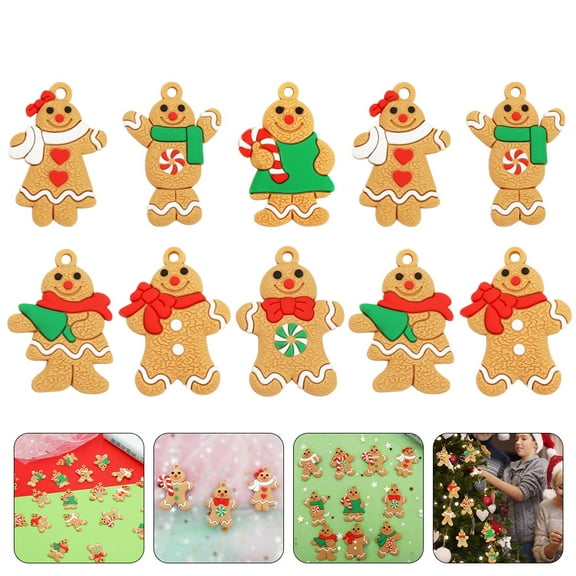 SASABAXI Xmas Ornaments Gingerbread Man Shape 10Pcs 1.5x1.1in