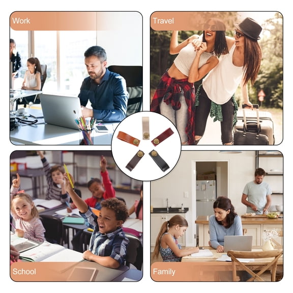 Stri 10pcs Universal Leather Earphone Cable Straps Wire Ties Management Cord Keeper Straps Organizer Holder Mixed Colors