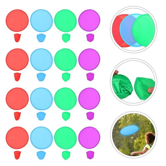 Stri 16pcs Creative Folding Flying Disc Flying Plate Outdoor Supplies (Random Color)