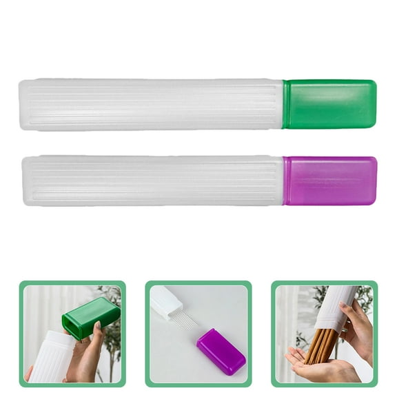 SASABAXI Sweater Knitting Needles Storage Case Green 2Pcs Needle Organizer for Craft Activities