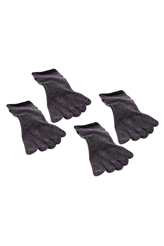 Stri 2 Pair Sports Five Fingers Anklet Breathable Sweat-absorbing Split Toe Boat Socks for Men Boy (Dark Grey Free Size)
