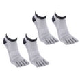 thumbnail image 1 of Stri 2 Pair Sports Five Fingers Anklet Breathable Sweat-absorbing Split Toe Boat Socks for Men Boy (Light Grey Free Size), 1 of 6