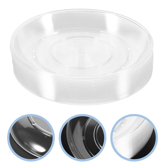 SASABAXI Clear Small Plastic Plates for Appetizers and Dipping Sauce, Party Disposable Plates, 20 Pack, 5.31 x 5.31 x 0.59 Inches