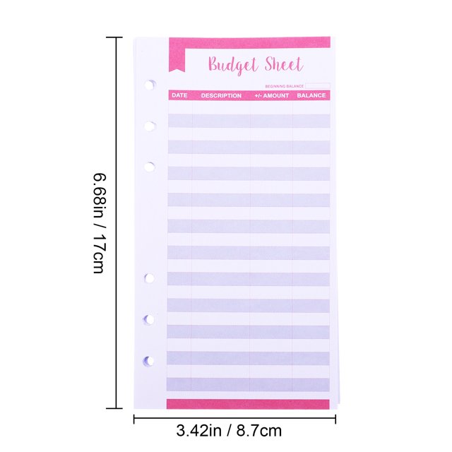Stri 20Pcs Binder Budget Sheets Expense Budget Sheets for Personal Use