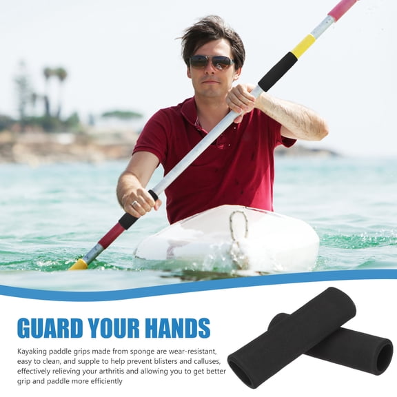 Stri 2Pcs Kayak Paddle Grips Anti-slip Kayak Paddle Wraps Canoe Sponge Paddle Grips