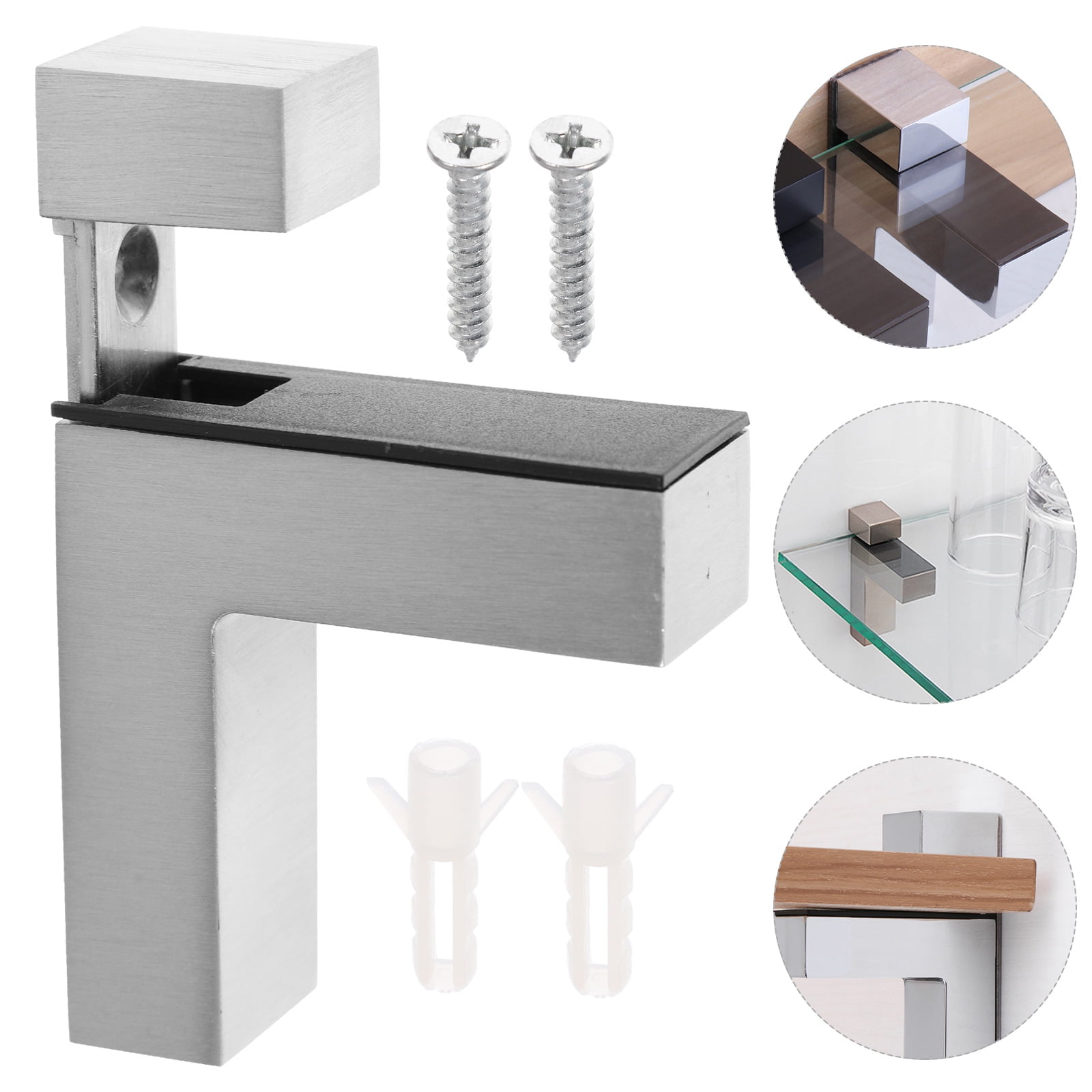 Stri 2pcs Adjustable Wood Glass Shelf Bracket Wall Mount Heavy Duty