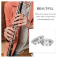 thumbnail image 1 of SASABAXI Flute Resting Pad Nickel Plated Brass Cup Sleeves 2Pcs for Musicians, 1 of 7