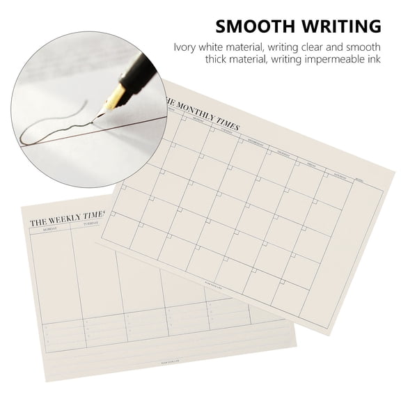 OUNONA 2pcs Monthly Planner Notepad Weekly Schedule Checklist Paper