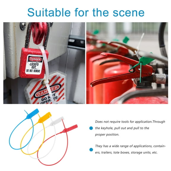 Stri 48Pcs Disposable Self-Locking Seals Useful Plastic Security Seals (Random Color)