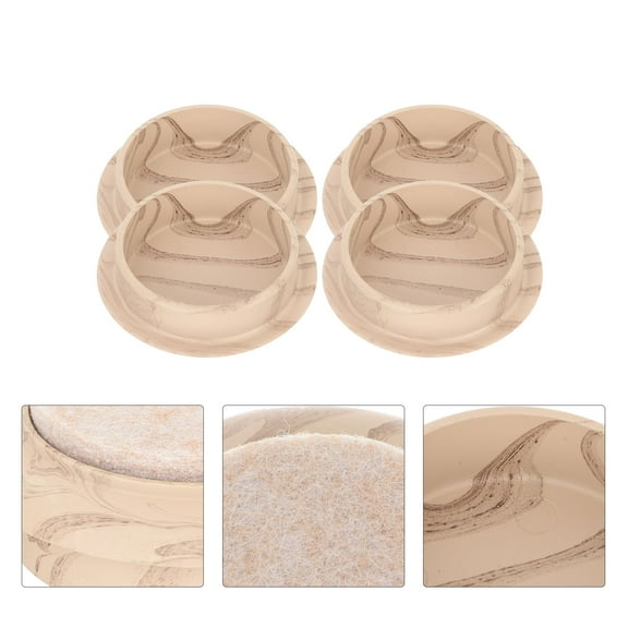 Stri 4Pcs Furniture Coasters Furniture Caster Cups Bed Stoppers Round Furniture Casters Leg Floor Protectors