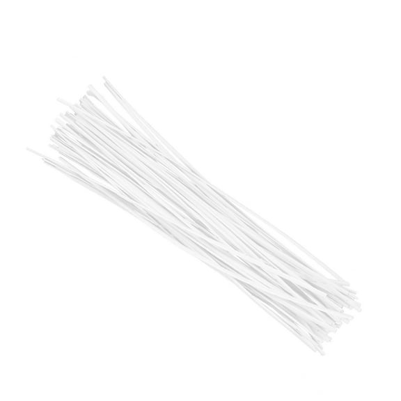 Stri 500pcs 15cm Plastic Coated Iron Wire Ties Cable Wrap Organizer Ties (White)