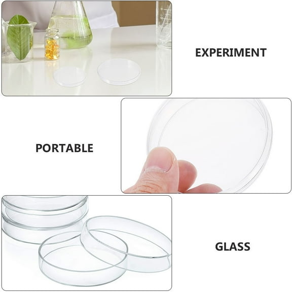Stri 5Pcs Glass Petri Dishes Cell Culture High Borosilicate Petri Dishes for School