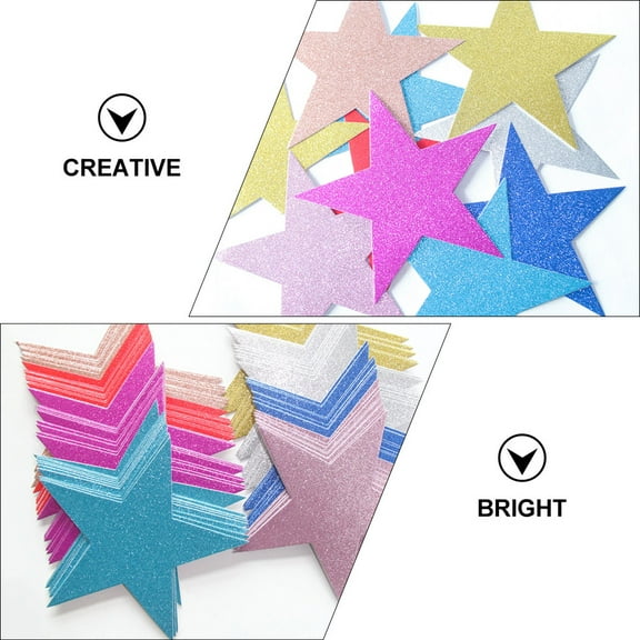 80 Pieces Glittering Paper Stars for Decoration with Bright Assorted Colors and Safe Materials