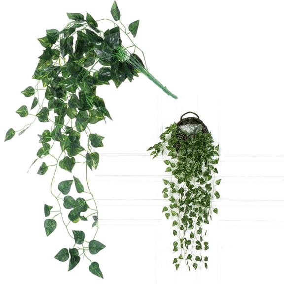 Stri Artificial Fake Scindapsus Leaves Greenery Ivy Vine Plants for Home Decor Indoor Outdoor (Scindapsus Leaves)