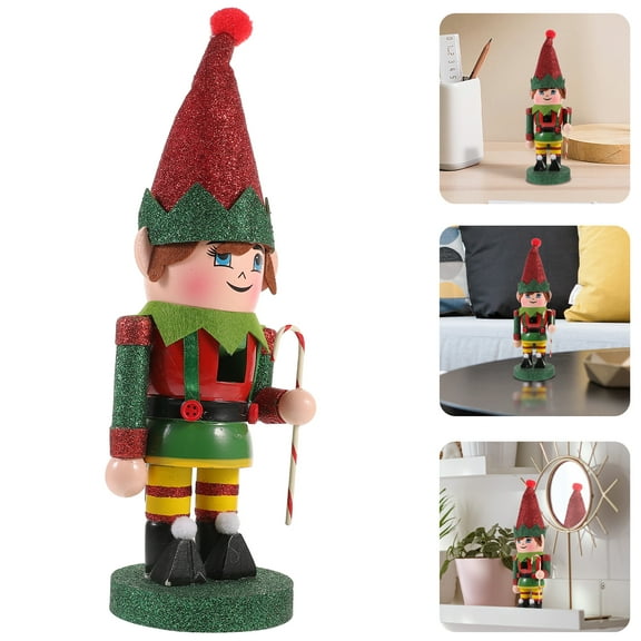 Stri Cute Christmas Nutcracker Figurine Wooden Nutcracker Ornament Nutcracker Decor