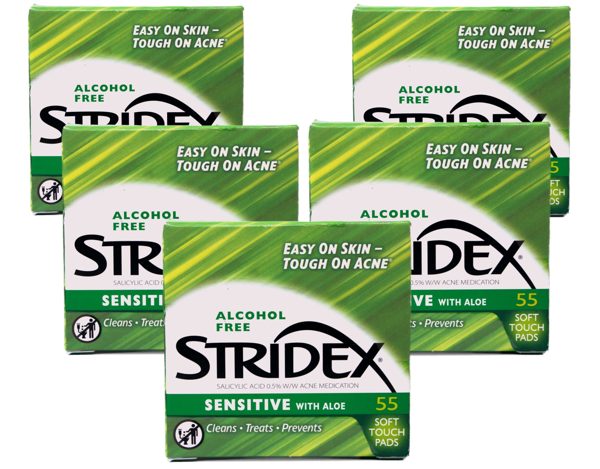 Stri-Dex Daily Care Sensitive With Aloe Pads 55 Each (Pack of 5)