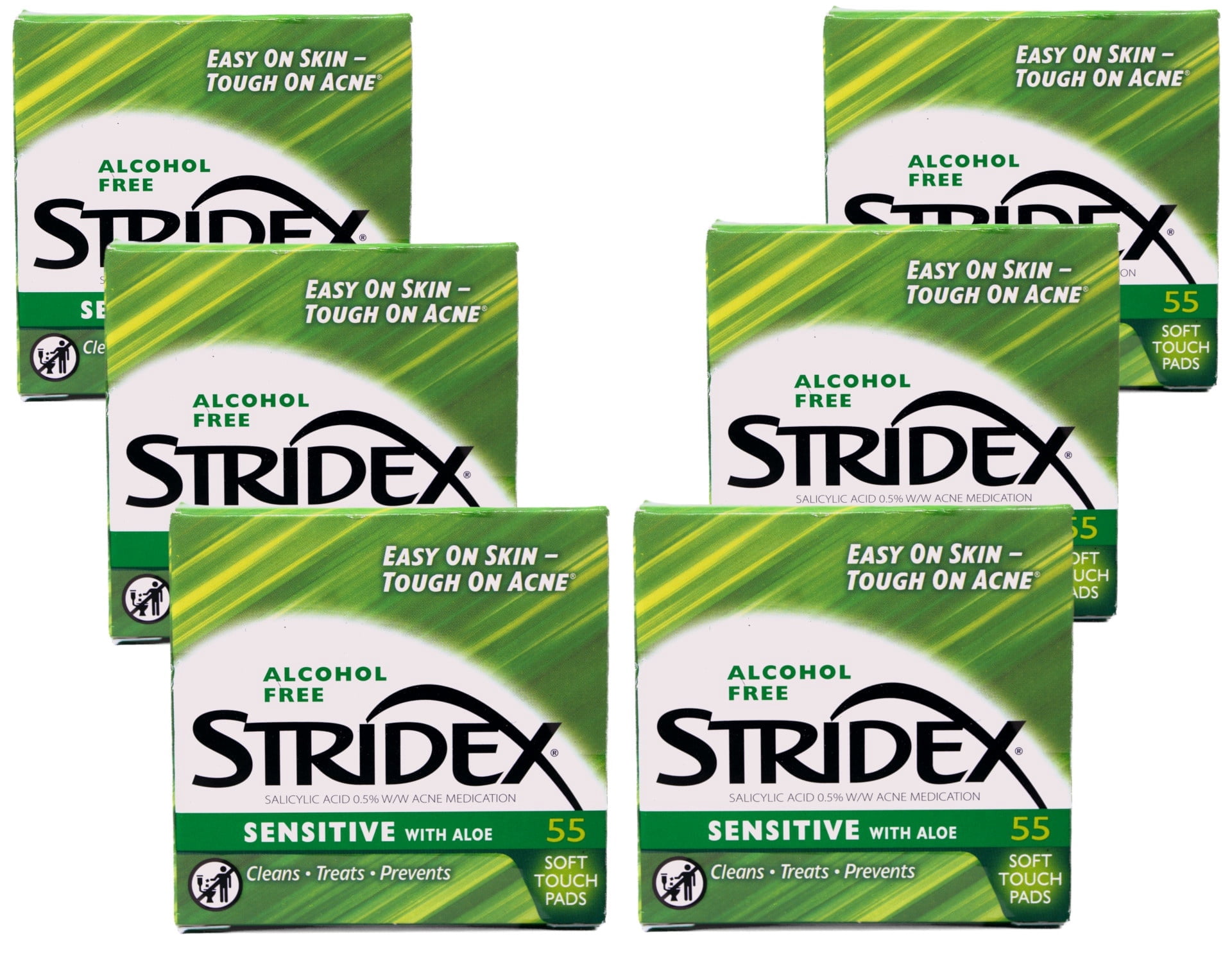Stri-Dex Daily Care Sensitive With Aloe Pads 55 Each (Pack of 6)