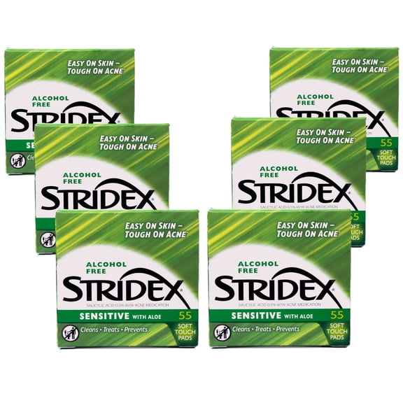 Stri-Dex Daily Care Sensitive With Aloe Pads 55 Each (Pack of 6)