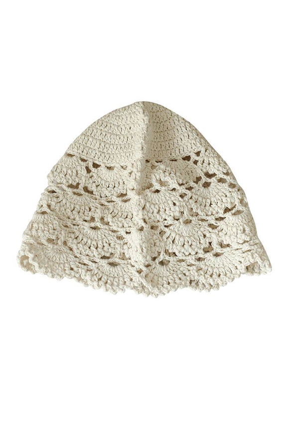 Stri Handmade Crocheted Lace Hat Vintage Turban Casual Elegant Beanie for Women Girls
