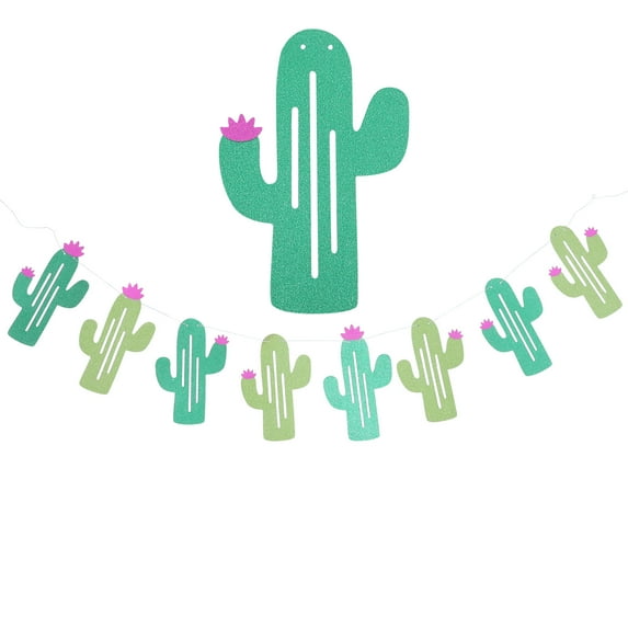Stri Party Banner Mexican Carnival Cactus Patterned Bunting Pull Flag Birthday Party Decoration Supplies