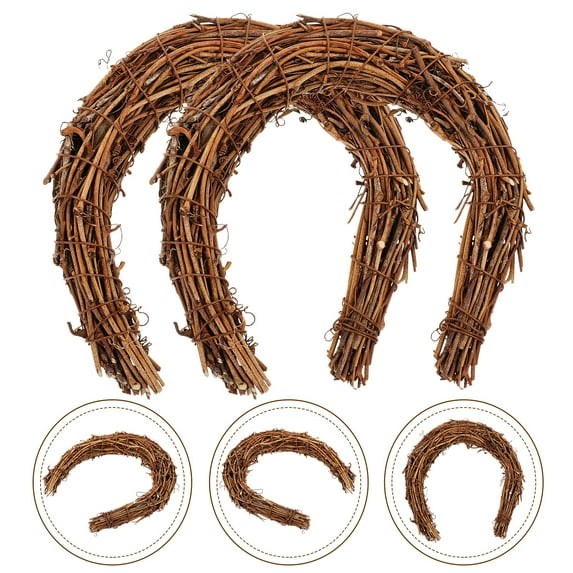 SASABAXI Diy Wreath Frames Natural Vine for Thanksgiving and Store Display 2Pcs 5.9In