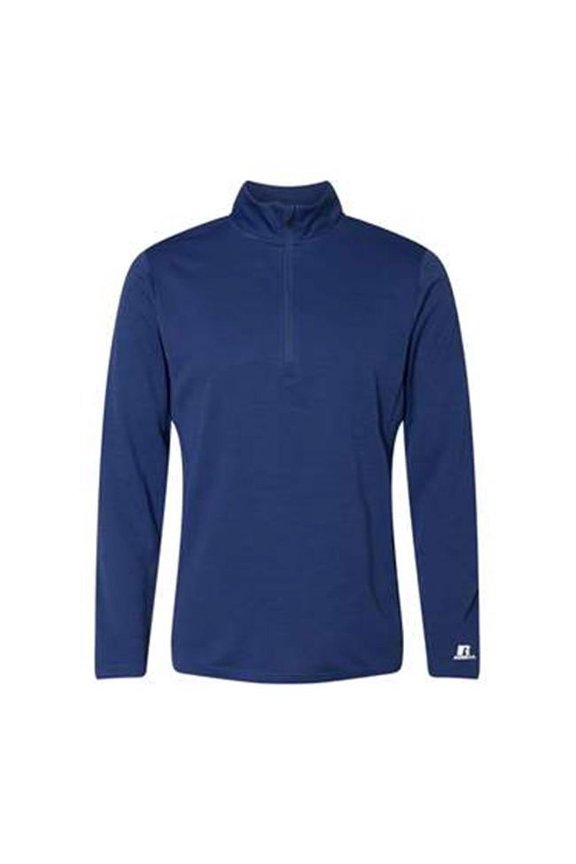Striated Quarter-Zip Pullover, Royal - 2XL