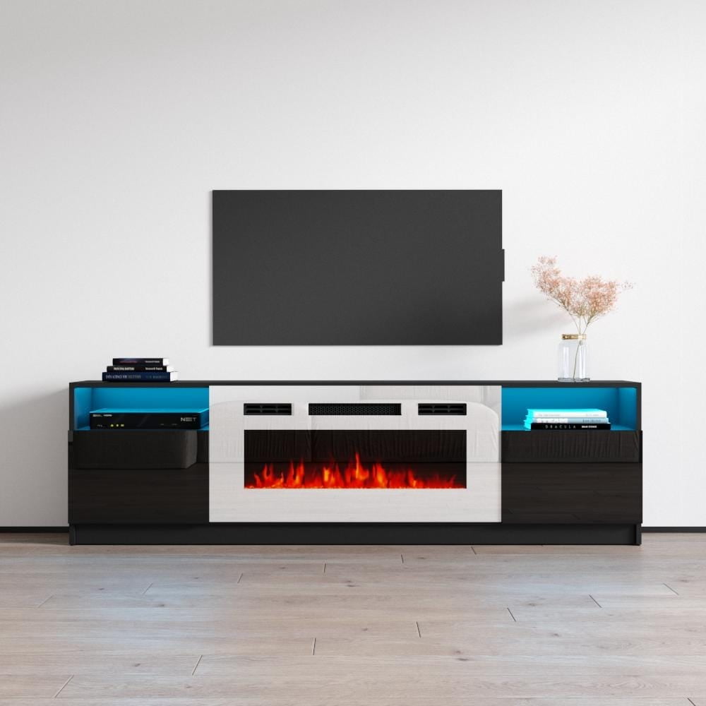 Strick & Bolton Amsden Electric Fireplace TV Stand Black