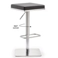 thumbnail image 1 of Strick & Bolton  Fulla Stainless Steel Eco-leather Square Barstool Grey, 1 of 5