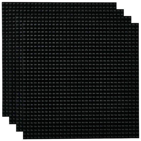 Strictly Briks 4 Pack Classic Baseplates 10x10 in, Stackable Building Plates with 32 x 32 Studs, Mats, Bases, Boards, Sheets 100% Compatible with All Major Brands, Black, Ages 3-14