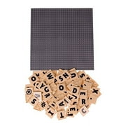 Strictly Briks Alphabriks With 10 X 10 Stackable Gray Base Plate 100 Compatible With All Major Brands Baseplate And Tiles For Education And Fun 100 4X4 Alphabet Letter Tiles