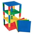 thumbnail image 1 of Strictly Briks Classic Baseplates 6" x 6" Brik Tower | Building Bricks for Towers and More | 4 Basic Colors Stackable Base Plates & 30 Stackers, Multi-color, 1 of 7
