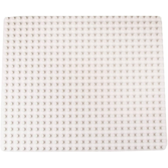 Strictly Briks Classic Big Briks Baseplate 100% Compatible with All Major Brands | Large Pegs for Toddlers | 13.75" x 16.25" Building Brick | Tight Fit Stackable Base Plate | White