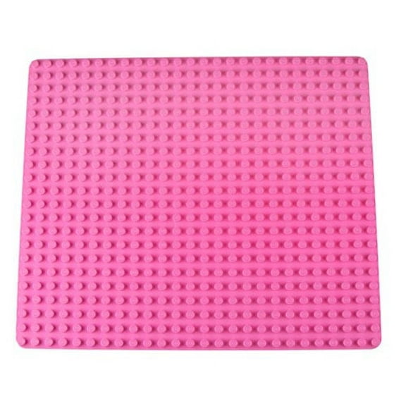 Strictly Briks Classic Big Briks Stackable Baseplates, Large Pegs for Ages 3 and Up, 100% Compatible with All Major Brands, Pink, 1 Piece, 13.75" x 16.25" Inches