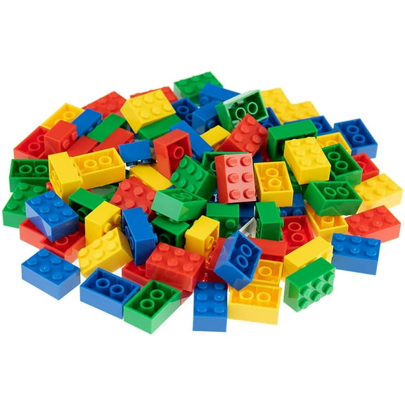 Strictly Briks Classic Bricks Starter Kit, Blue, Green, Red, and Yellow, 96 Pieces, 2x3 Inches, Building Creative Play Set for Ages 3 and Up, 100% Compatible with All Major Brick Brands
