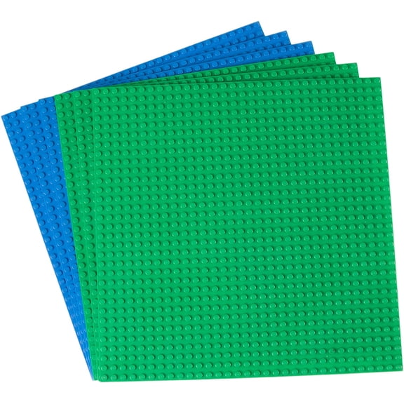 Strictly Briks Classic Briks 10x10 Inch Stackable Baseplates 6 Pack, 100% Compatible with All Major Large Brick Brands, Nature Colors