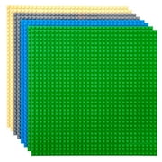 Strictly Briks Classic Stackable Baseplates - LEGO Compatible Base Plates - Set of 8 in Blue, Green, Gray, and Sand