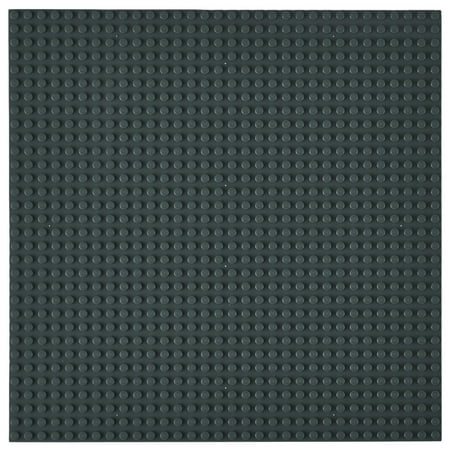 Strictly Briks Large Classic Stackable Baseplates, For Building Bricks, Bases for Tables, Mats, and More, 100% Compatible with All Major Brands, Gray, 1 Piece, 10x10 Inches