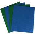 thumbnail image 1 of Strictly Briks Product Name: Classic Baseplates for Building Bricks 100% Compatible with Major Brands | Building Bases for Tables, Mats and More! | 4 Base Plates in Blue & Green 15.75" x 15.75", 1 of 7